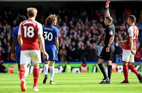 Chelsea Arsenal highlights David Luiz red card