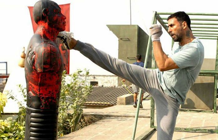 Akshay Kumar has a bout of kickboxing ahead of a shoot