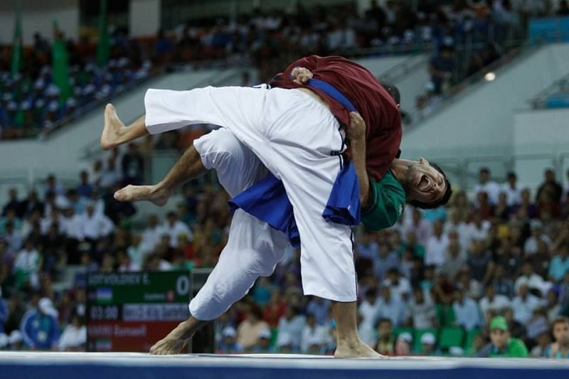 Belt wrestlers slugging it out at the AIMAG 2017