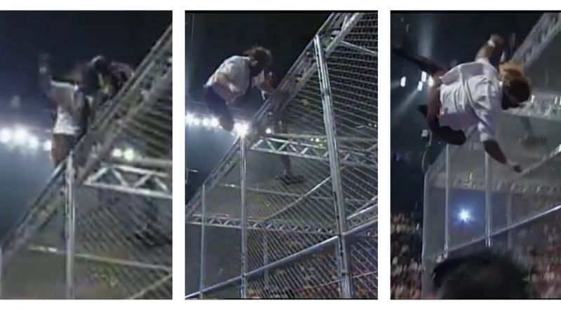 The iconic fall from the top of the Hell In A Cell structure is one of the most memorable images in all of professional wrestling