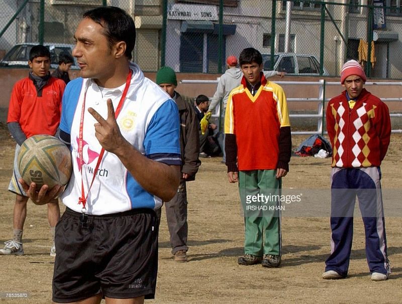 Rahul Bose trains an upcoming batch of Rugby players in Kashmir