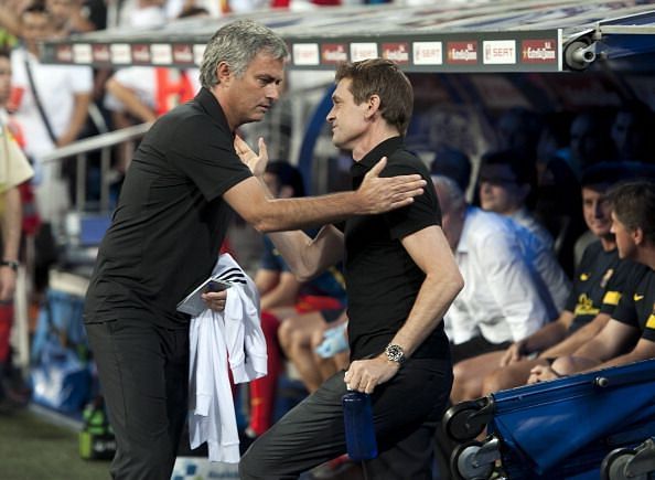 Jose Mourinho and Tito Vilanova