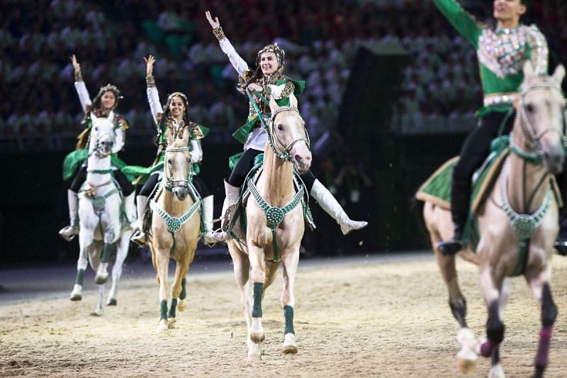 A shot from the opening ceremony (Image credits: Ashgabat 2017)