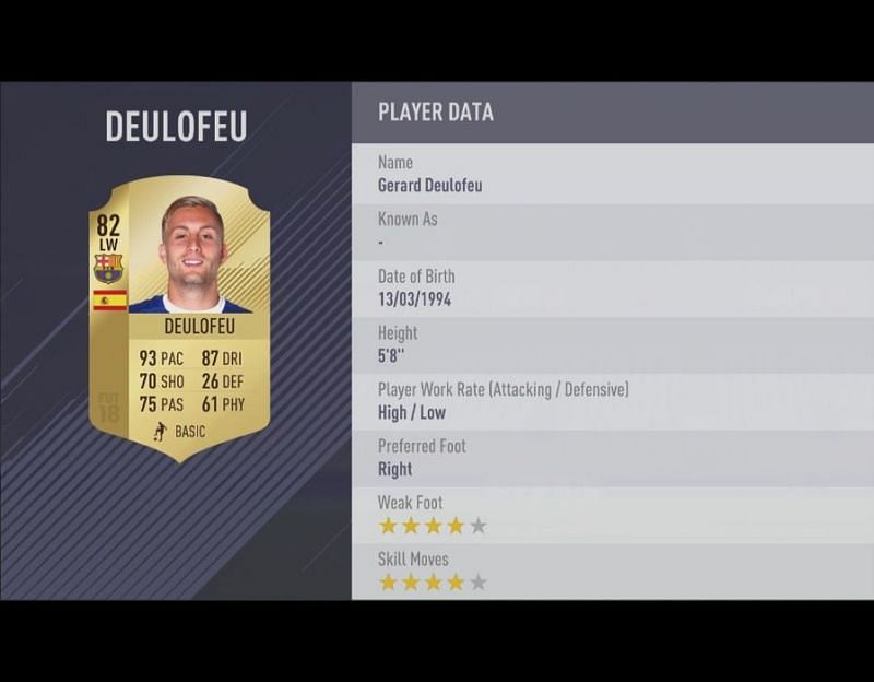 Deulofeu in FIFA 18