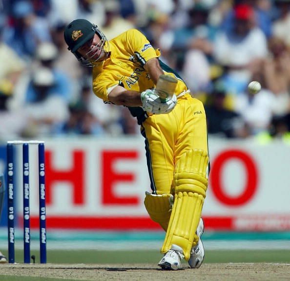 Ricky Ponting smashes a six