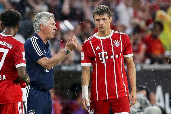 Thomas Muller with Carlo Ancelotti