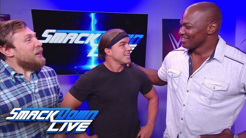 Shelton Benjamin (Right) has returned to the WWE and will team with Chad Gable (Center) on SmackDown Live.