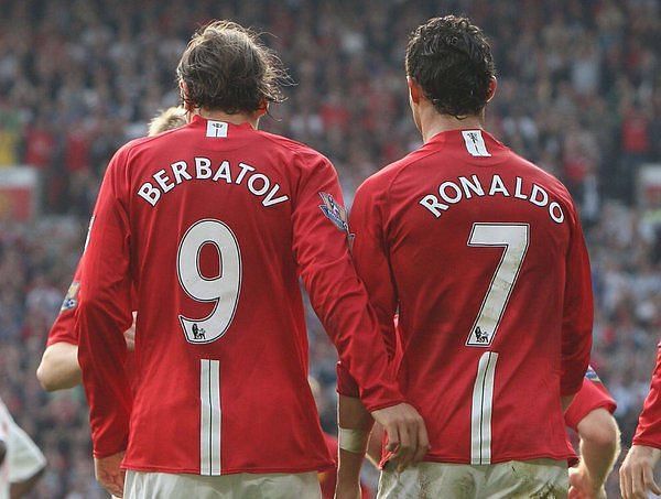 Berbatov and Ronaldo at Manchester United