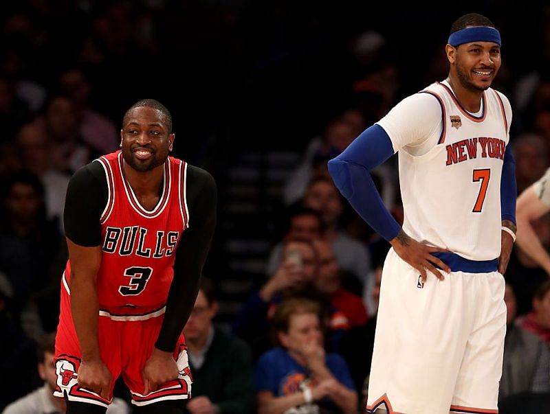 Dwyane Wade and longtime off-court friend Carmelo Anthony