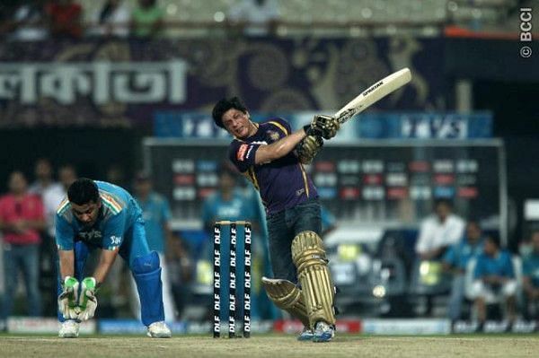 SRK looks to hoist one over the fence during a owners match against PWI (PC: BCCI)