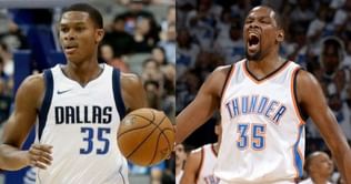 Kevin Durant's #35 now worn by P.J. Dozier in Oklahoma City