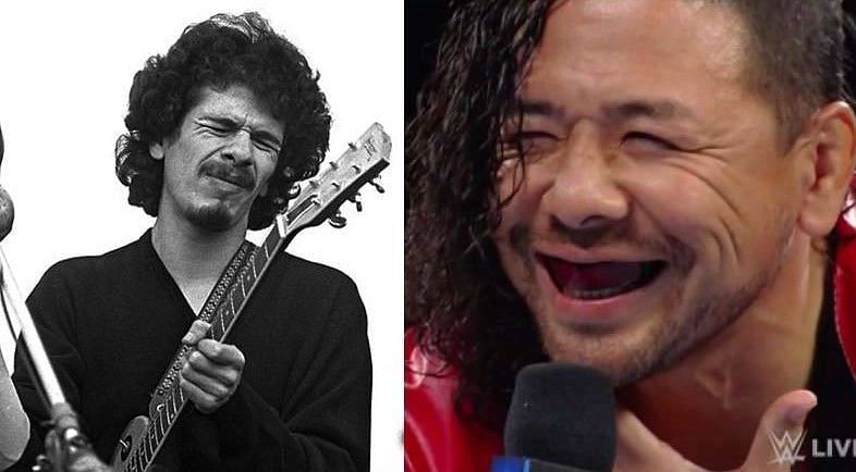 Carlos Santana in his younger days (Left)              Shinsuke Nakamura pictured recently (Right)