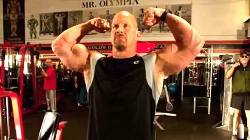 Stone Cold in the gym