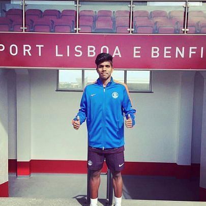 Amarjeet Mishra at Benfica with the India U17 team