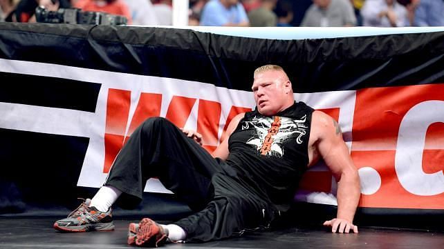 Brock Lesnar outside the ring