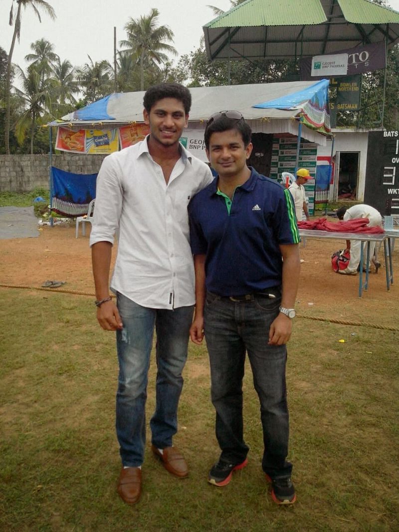 Basil Thampi with CM Deepak at the Swantons Cricket Club