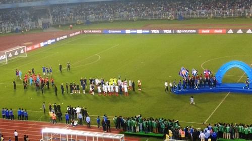 England's guard of honour for the silver and bronze medalists