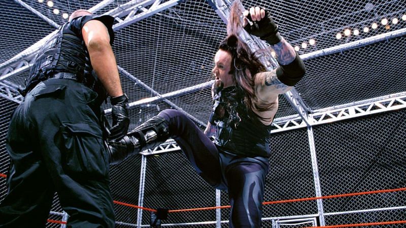The Undertaker does battle with Big Boss Man