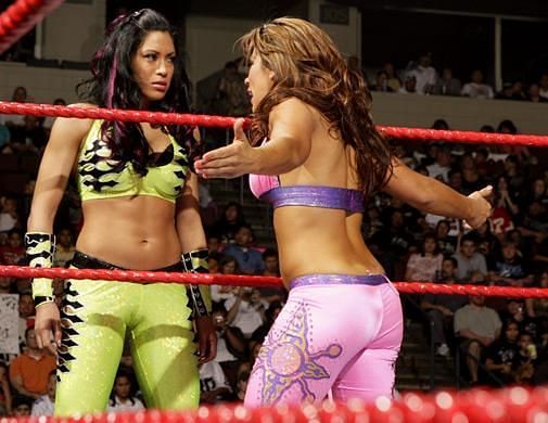 Mickie and Melina had a formidable feud throughout 2007