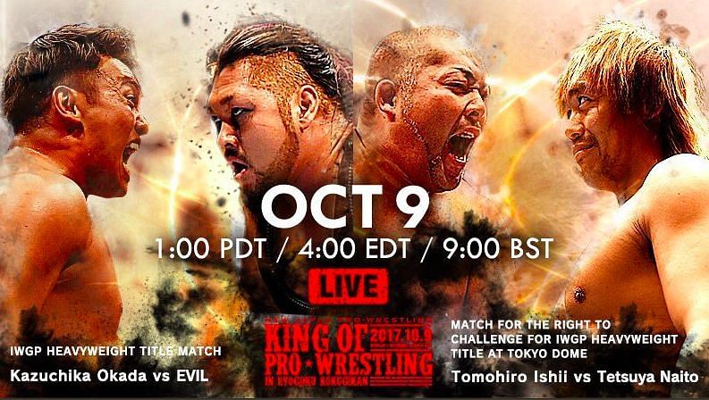 Okada vs. EVIL and Naito vs. Ishii headlined a huge NJPW King of Pro Wrestling show