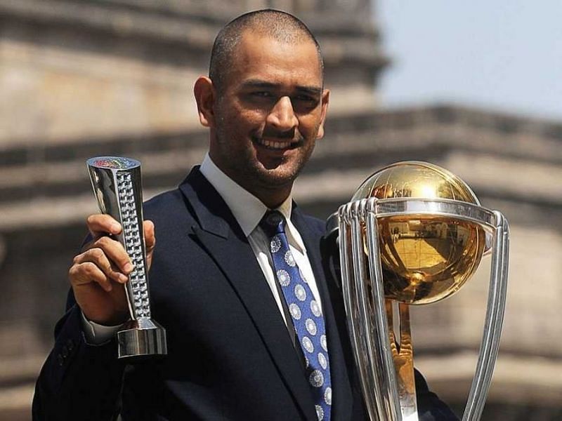 Image result for dhoni with the cup