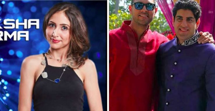 Akansha Sharma, wife of Zorawar (L), Yuvraj Singh with his brother Zorawar Singh (R)