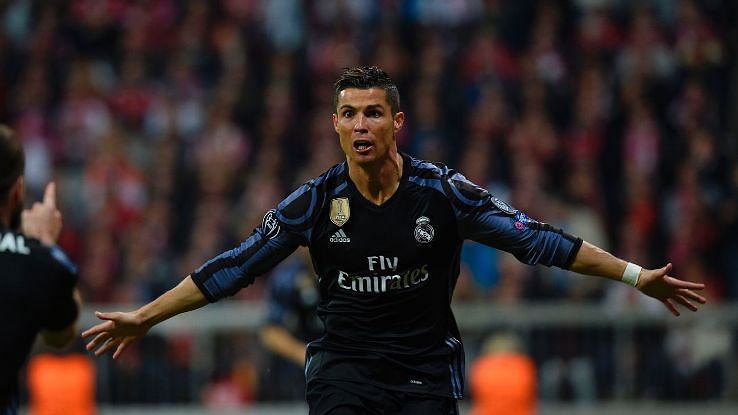 Ronaldo scored 2 goals against Bayern Munich in the first leg of their Semi-Final clash in 2017 - UEFA Champions