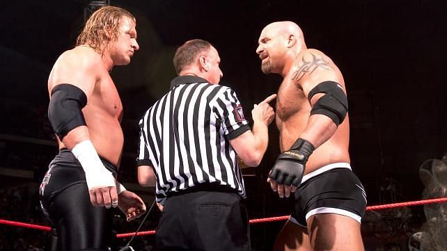 Triple H and Goldberg in the ring