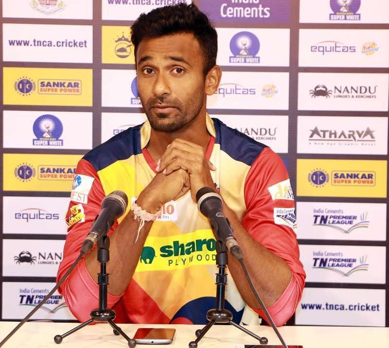 Yomahesh interacts with the media earlier this year ahead of the TNPL. 