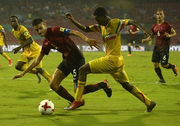 Action from the Mali Turkey game in Navi Mumbai