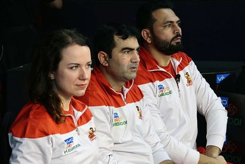 Olivia Witek (first from left) has been an ever present on the sidelines of every Gujarat game