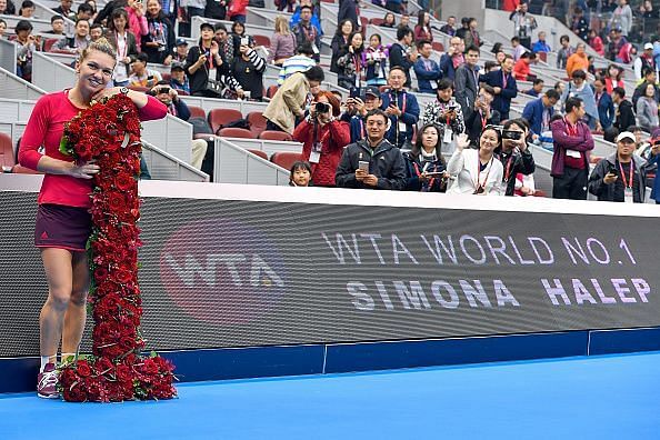Halep ascended to No.1 following a string of fine performances in 2017