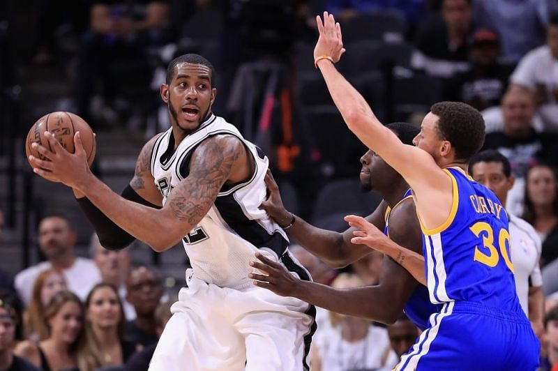 LaMarcus Aldridge in the 2017 Western Conference Finals against the Golden State Warriors