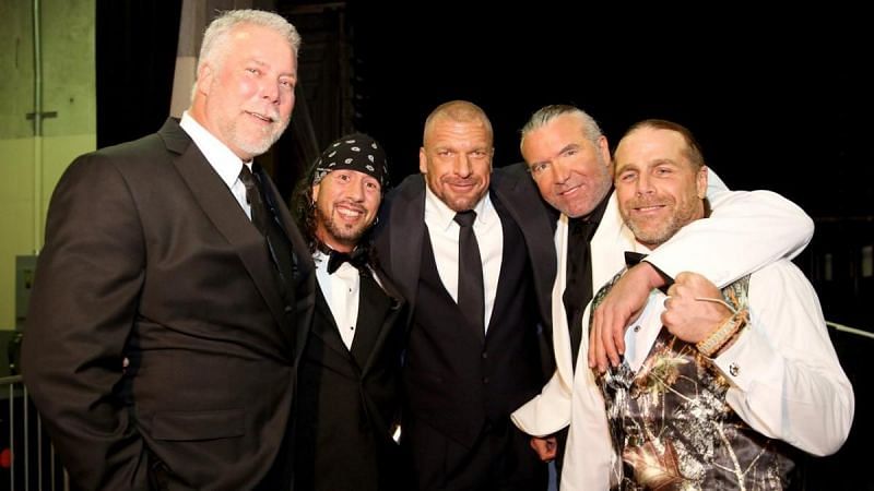The Kliq backstage at the Hall of Fame