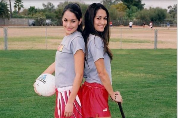 Nikki and Brie on the pitch