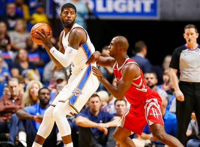 Paul George and Chris Paul (Image courtesy: The Charlotte Observer)
