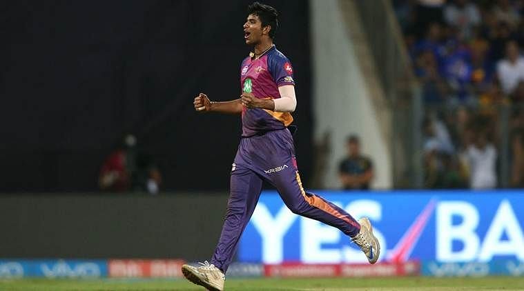 Sundar celebrates the fall of a wicket