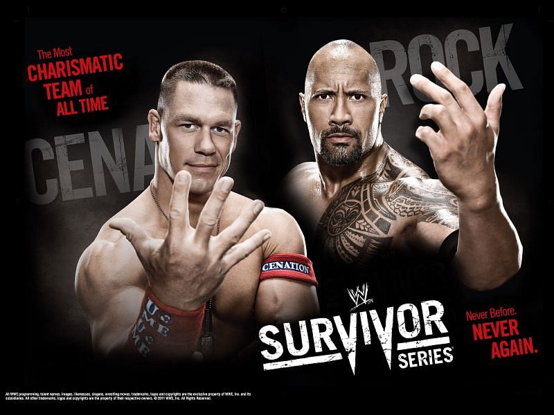 The Rock and Cena teamed up to face Miz and R-Truth at the 2011 Survivor Series event