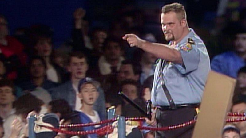 The Big Boss Man no sold the trunk of a car to stay in character.