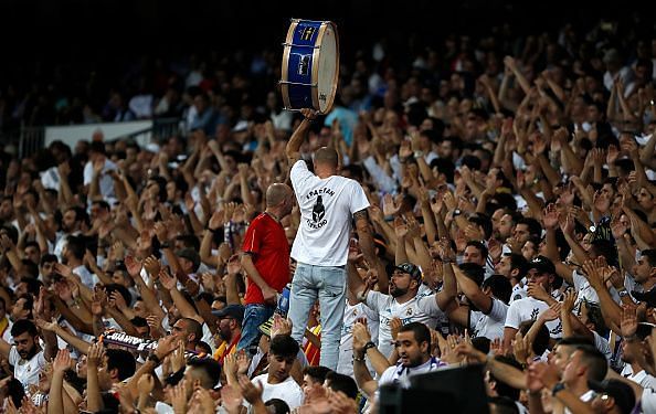 The Real Madrid fans at Bernabeu