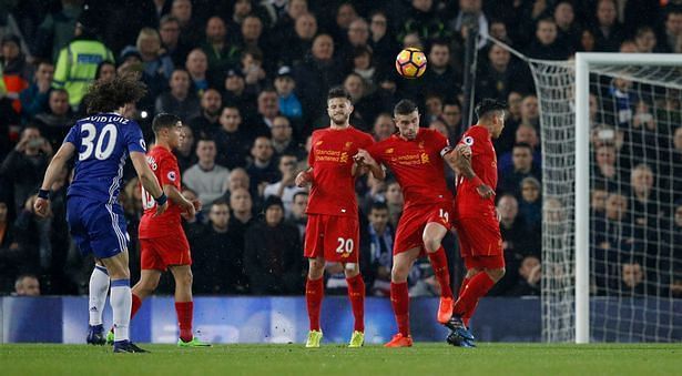 David Luiz may be a defender, but his trivela free kicks are out of the world.