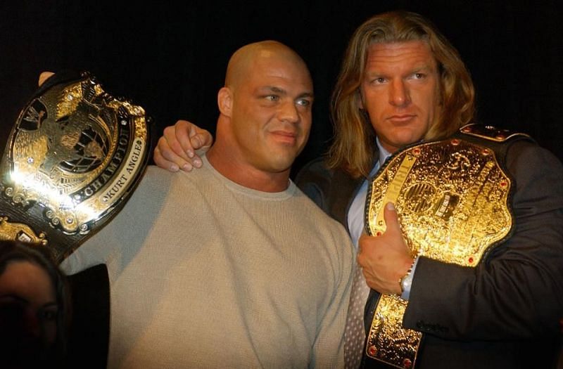 Kurt Angle and Triple H battled each other in 2000-02
