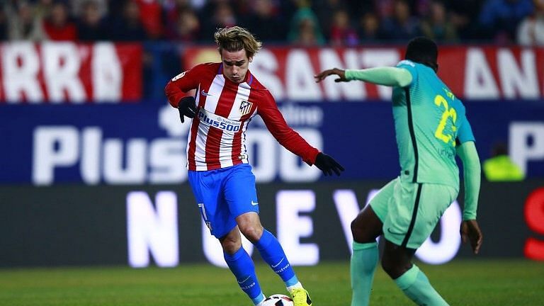 Antoine Griezmann playing against Barcelona