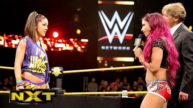 Bayley and Sasha in the ring in NXT
