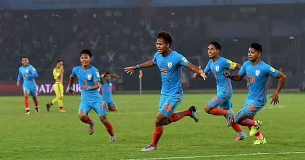 The Indian team in action during the U17 World Cup