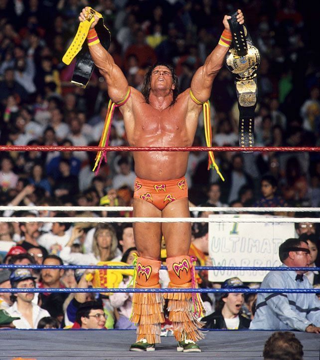 Ultimate Warrior as both Intercontinental Champion and World Champion, a first.