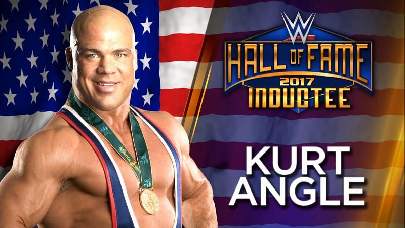 Kurt Angle was inducted into the WWE 2017 hall of fame