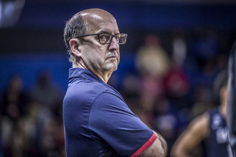 USA head coach Jeff Van Gundy looks on as his team defeats Mexico and improve to 2-0.