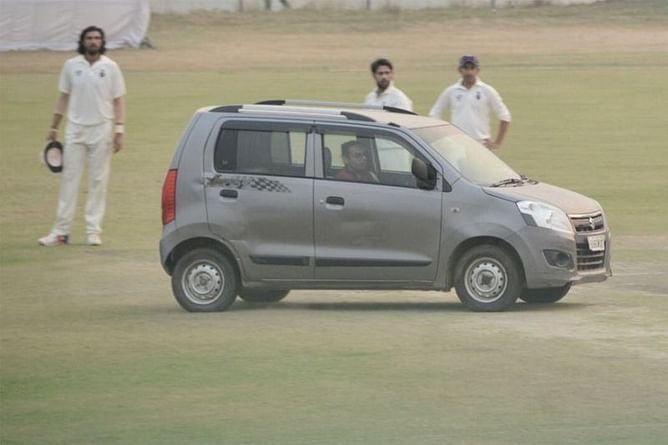 Ranji Trophy match halted as man drives car onto the pitch in Delhi