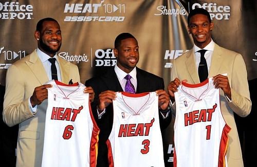 Miami Heat Introduce LeBron James, Chris Bosh and Dwyane Wade